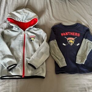 NHL Florida Panthers Long Sleeve Shirt & Hooded Zip Up Bundle - Size 4t